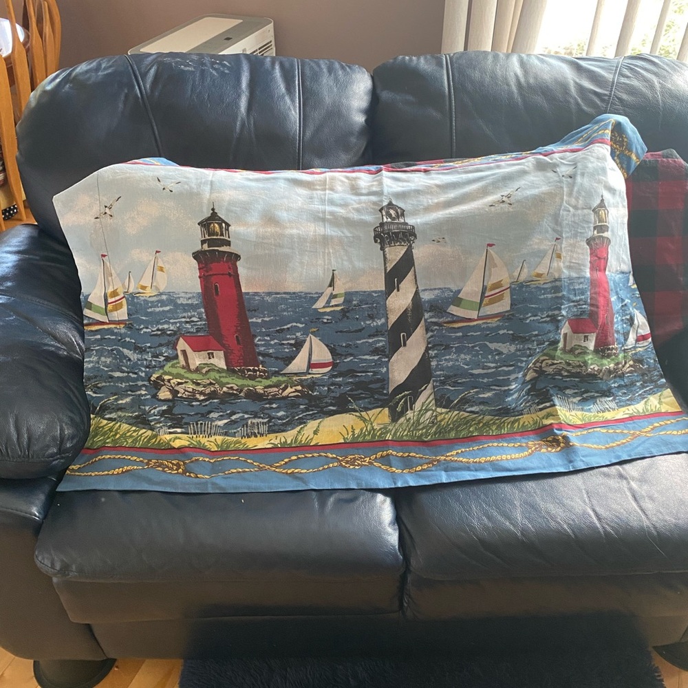 Lighthouse and Sailboats pillow Sham with body pillow included